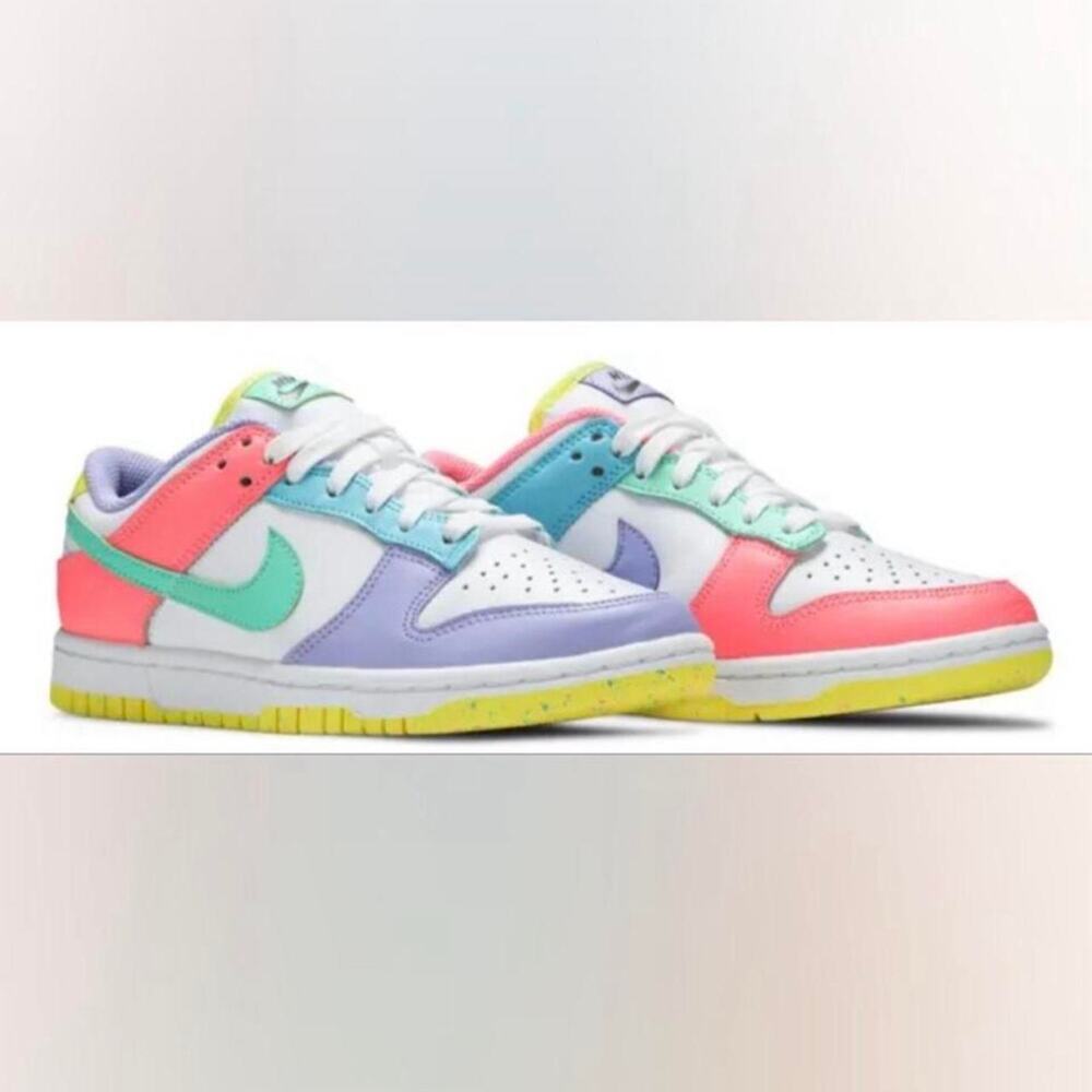 Nike Dunk Low "Rainbow" sneakers with multicolored panels size 6
